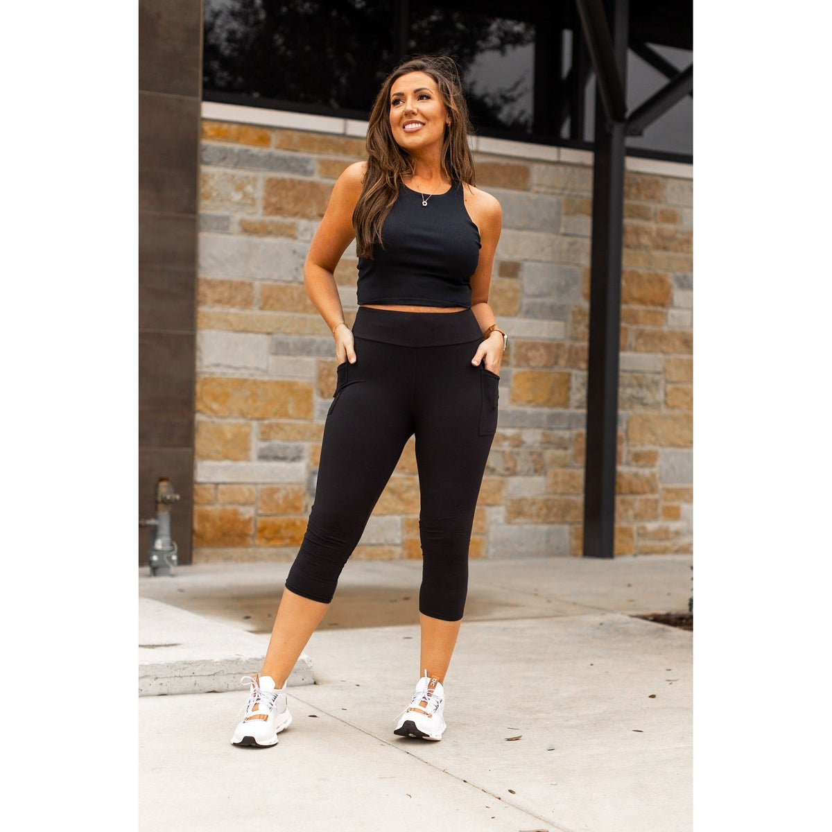 Ready to Ship | The Cassandra - Black CAPRI with POCKETS - Luxe Leggings by Julia Rose®