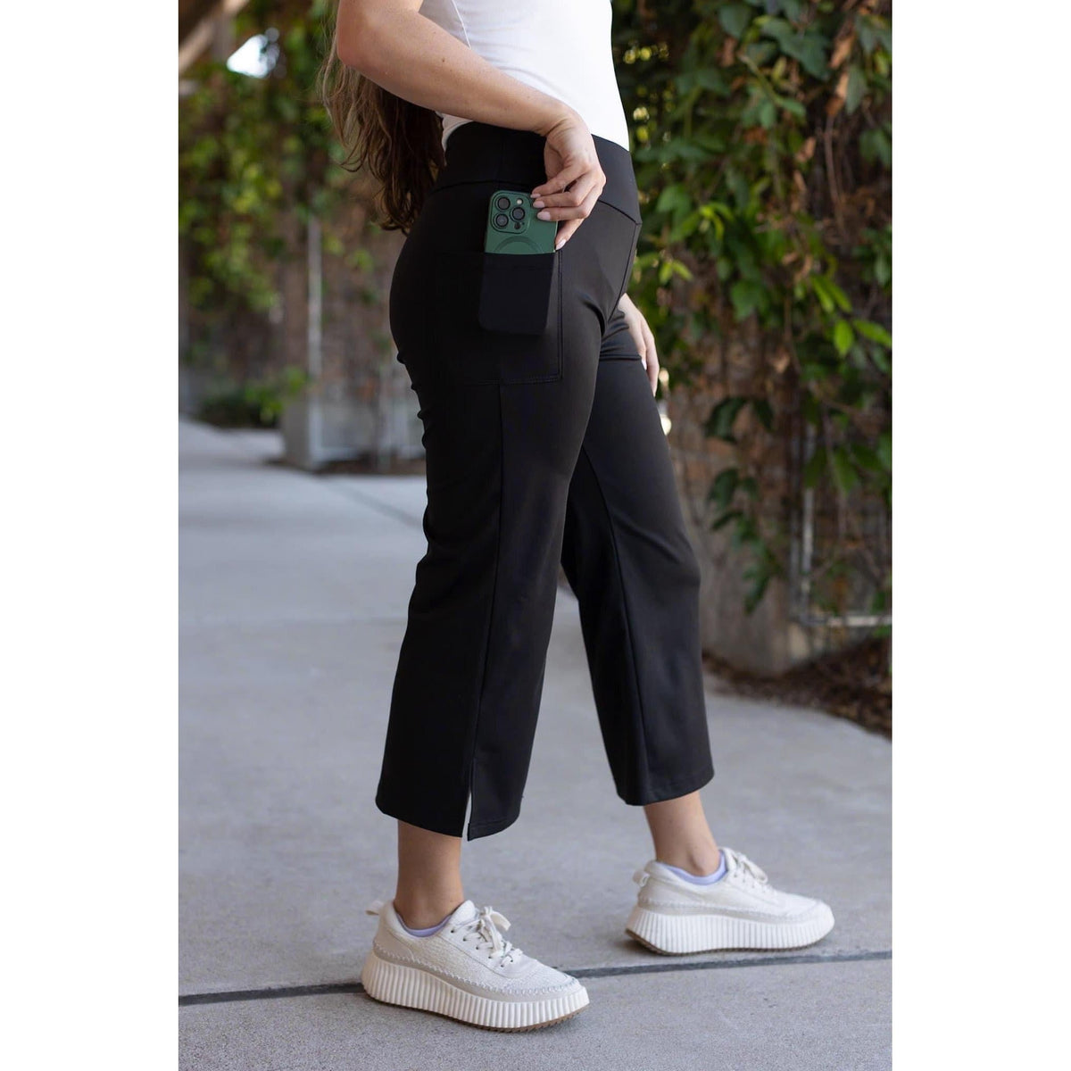 The Gabriella -Black  High Waisted Gaucho Pants Luxe Leggings by Julia Rose®