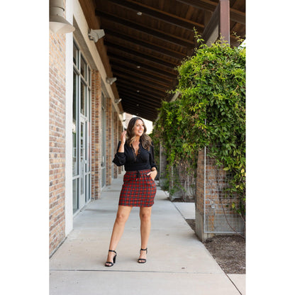 Ready to Ship | The Helena – Red Plaid Jogger Skirt ❤️🖤