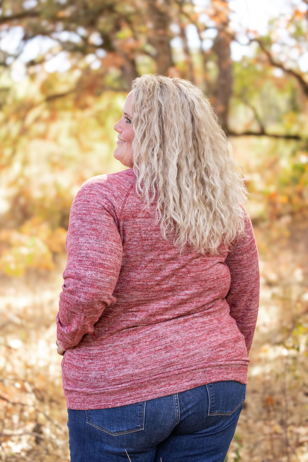 IN STOCK Hannah Pocket Pullover - Red Large