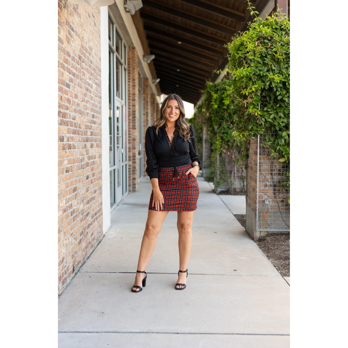 Ready to Ship | The Helena – Red Plaid Jogger Skirt ❤️🖤