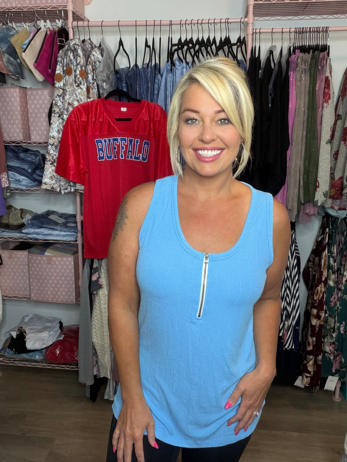 Large Michelle Mae Zipper Tank