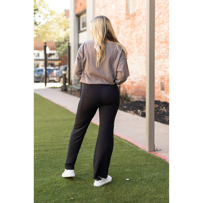 Ready to Ship | The Madison - Straight Leg Black Leggings with Pockets