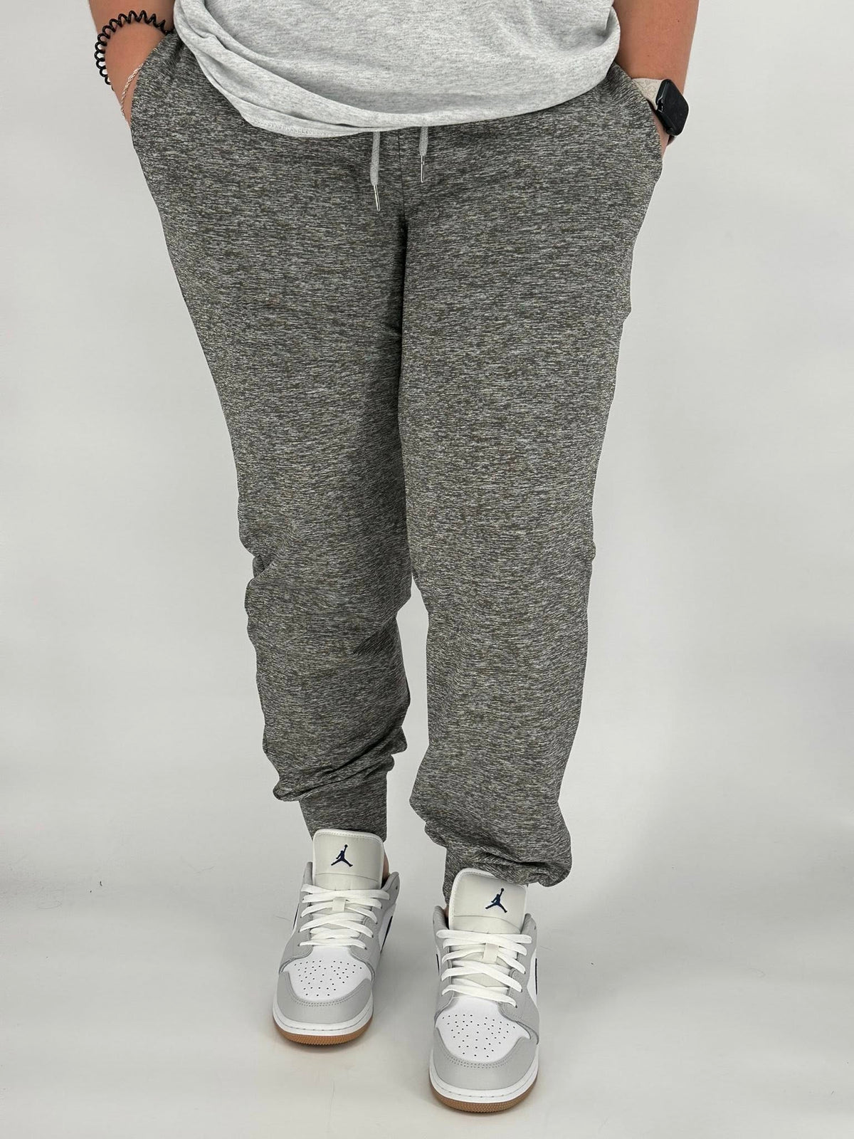 Grey Heathered Fleece Joggers