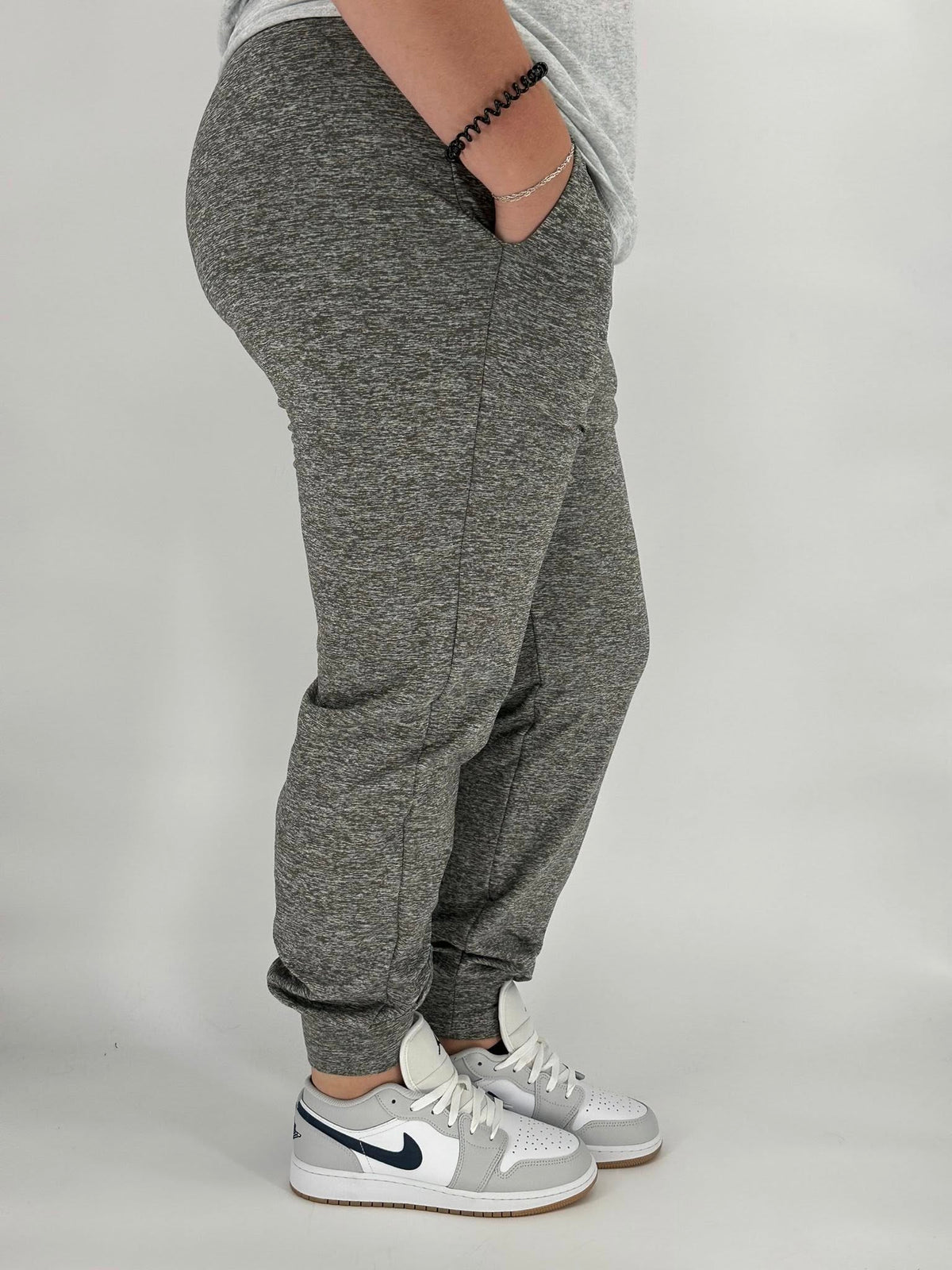 Grey Heathered Fleece Joggers