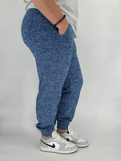 Royal Blue Heathered Fleece Joggers