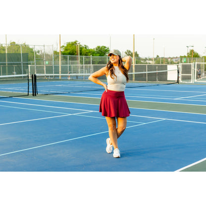 Julia Rose The RaeLynn red skort women’s skort with built-in shorts
