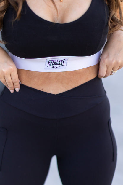 The Stephanie - Crossover BLACK Pocket Full Length Leggings - Luxe Leggings by Julia Rose®
