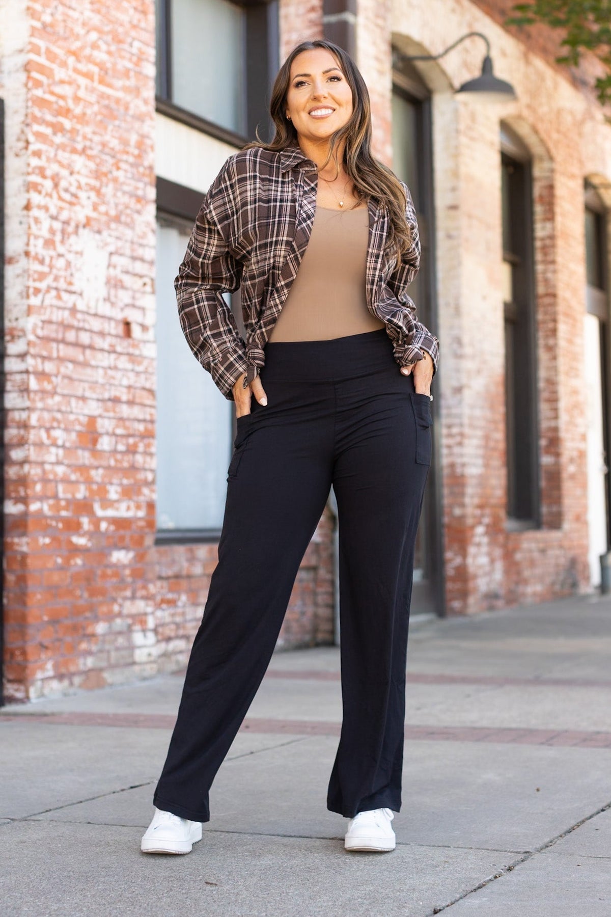 Ready to Ship | The Serena  - Black Wide Leg Luxe Loungers with Pockets
