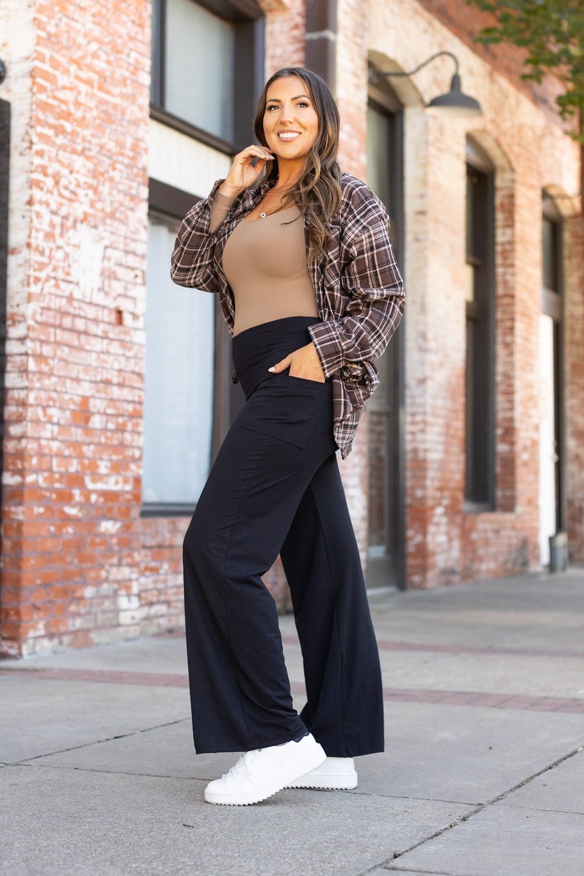 Ready to Ship | The Serena  - Black Wide Leg Luxe Loungers with Pockets