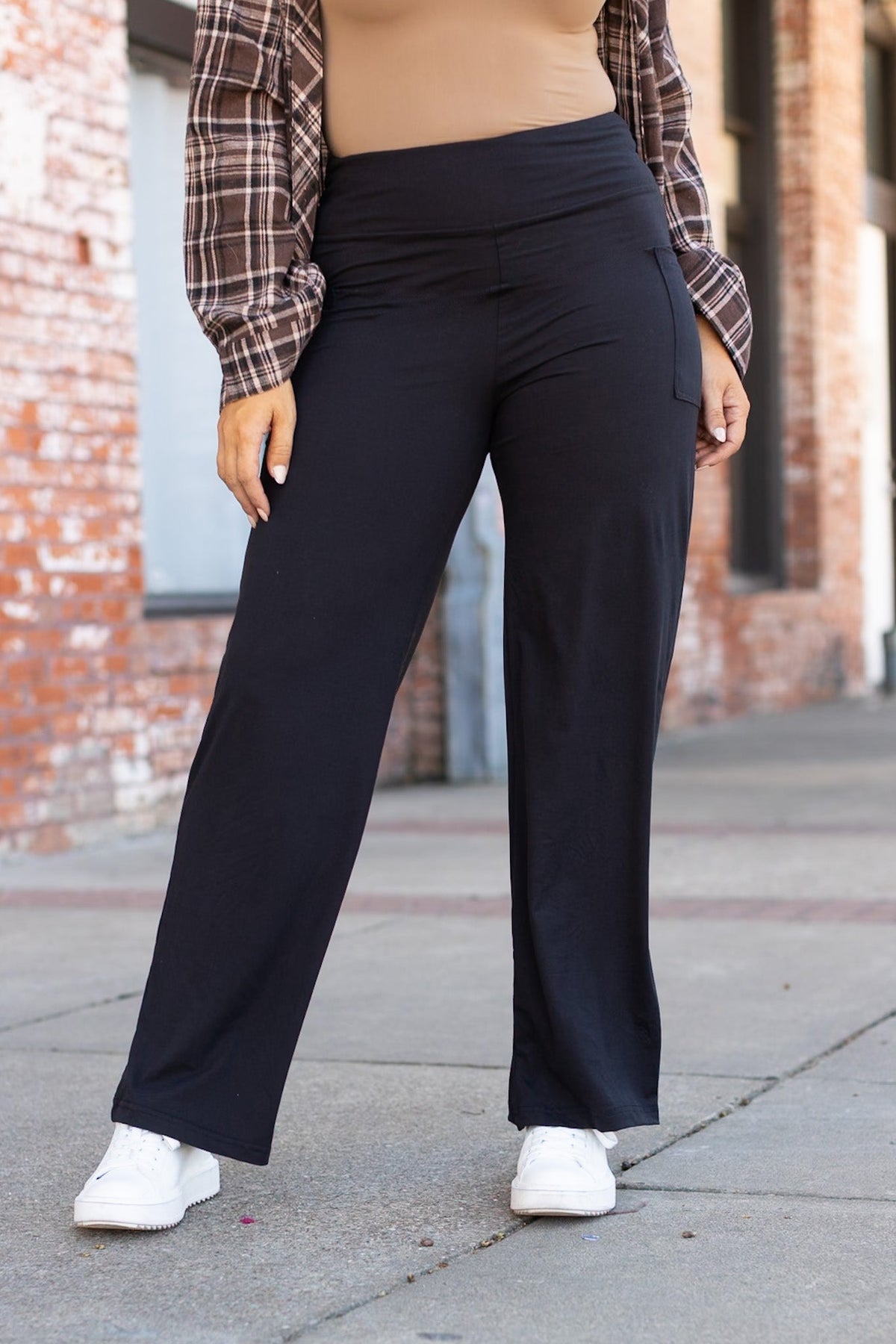 Ready to Ship | The Serena  - Black Wide Leg Luxe Loungers with Pockets