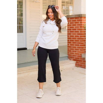 The Gabriella -Black  High Waisted Gaucho Pants Luxe Leggings by Julia Rose®