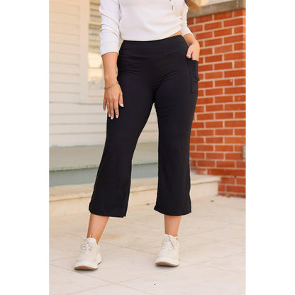 The Gabriella -Black  High Waisted Gaucho Pants Luxe Leggings by Julia Rose®