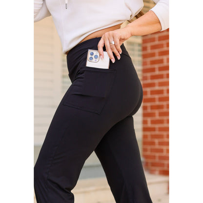 The Gabriella -Black  High Waisted Gaucho Pants Luxe Leggings by Julia Rose®