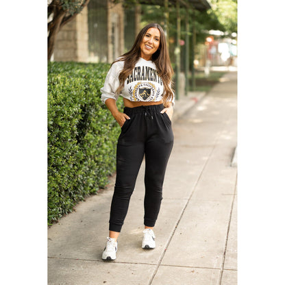 Ready to Ship | The Braelyn - Black Fleece Jogger - 2 PACK