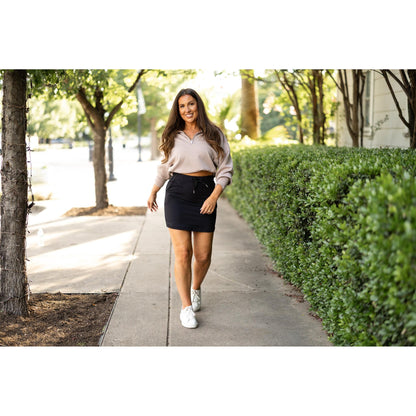 Julia Rose The Kristina black jogger skirt women’s sporty casual skirt