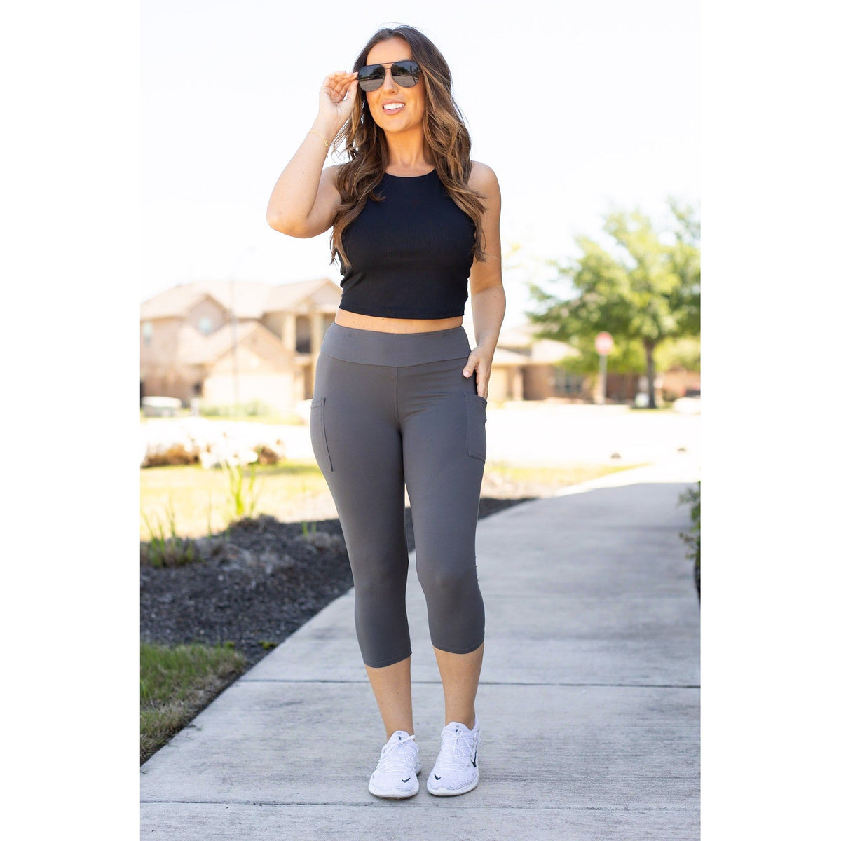 PreOrder  | The Dani -  Charcoal CAPRI with POCKETS  - Luxe Leggings by Julia Rose® R2