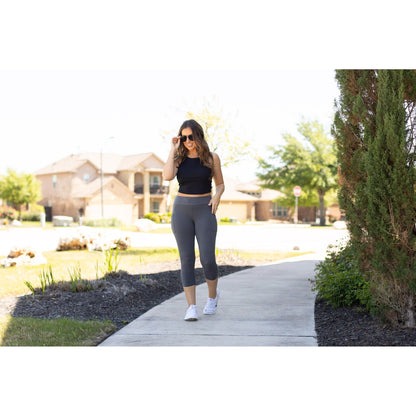 The Dani -  Charcoal CAPRI with POCKETS  - Luxe Leggings by Julia Rose®