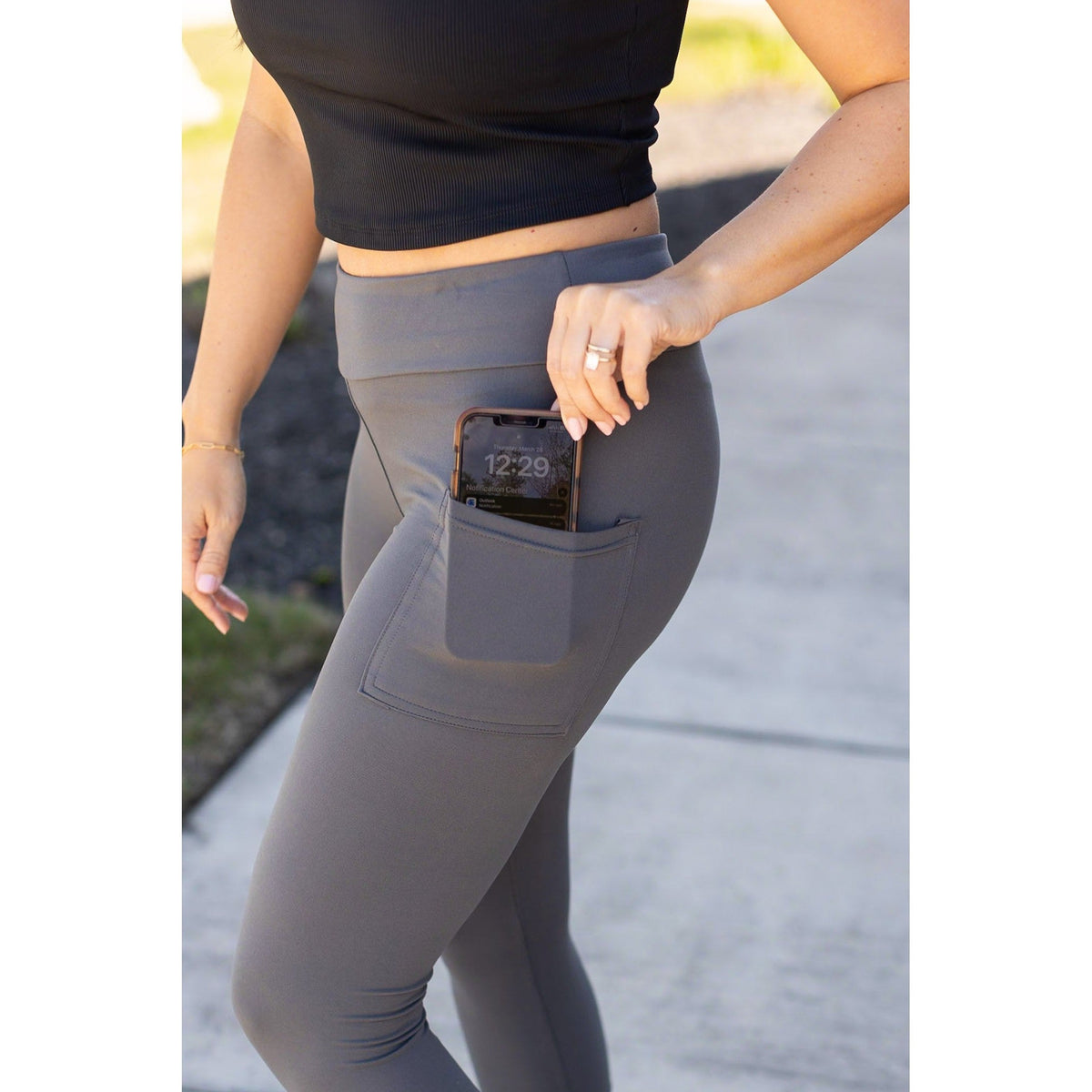 The Dani -  Charcoal CAPRI with POCKETS  - Luxe Leggings by Julia Rose®
