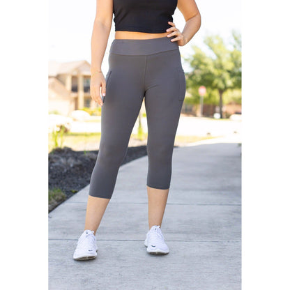 The Dani -  Charcoal CAPRI with POCKETS  - Luxe Leggings by Julia Rose®
