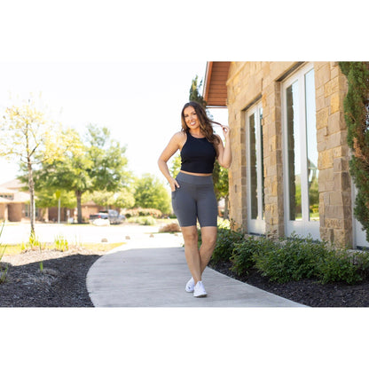 The Christy -  Charcoal BIKER  SHORTS - Luxe Leggings by Julia Rose®