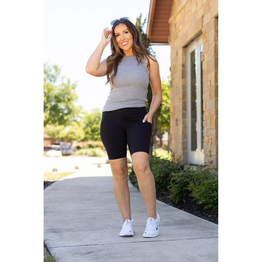 Ready to Ship | The Bree - Black BIKER SHORTS - Luxe Leggings by Julia Rose®