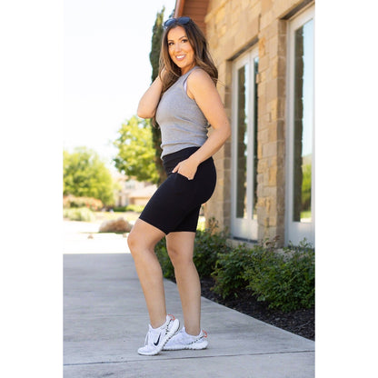 PreOrder | The Bree - Black  BIKER SHORTS R2  - Luxe Leggings by Julia Rose®