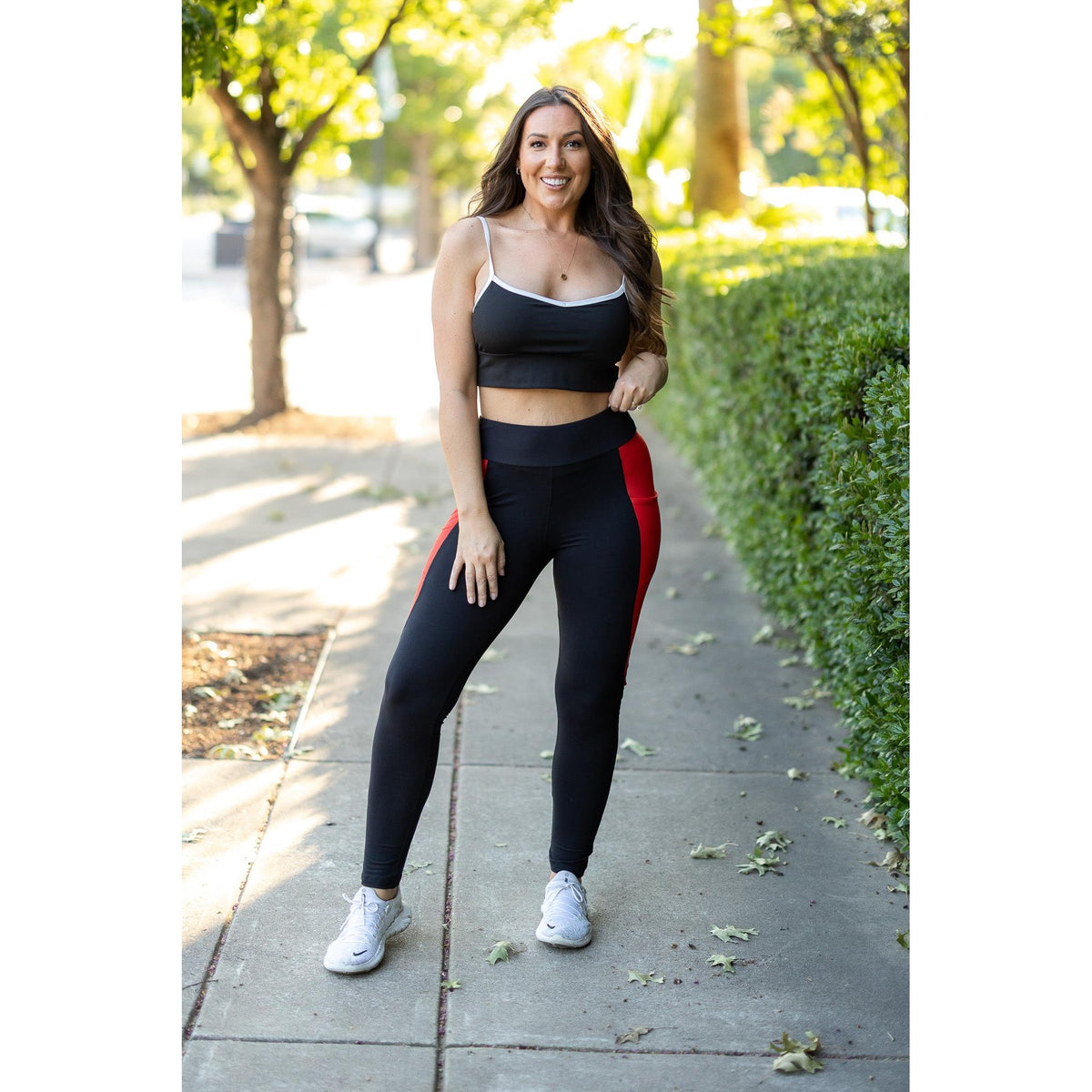Ready to Ship | The Roxie - Red Panel Full Length Leggings