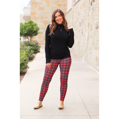 Julia Rose The Holly plaid full length leggings , High-waisted plaid leggings by Julia Rose