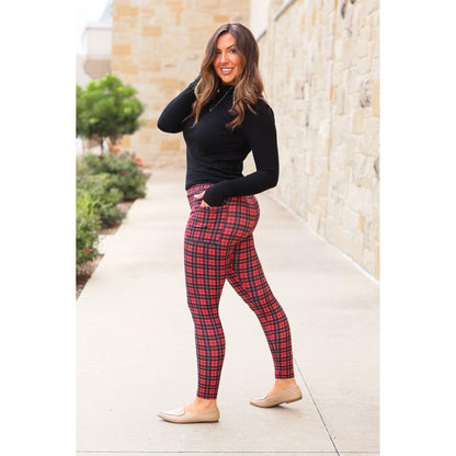 Julia Rose The Holly plaid full length leggings , High-waisted plaid leggings by Julia Rose