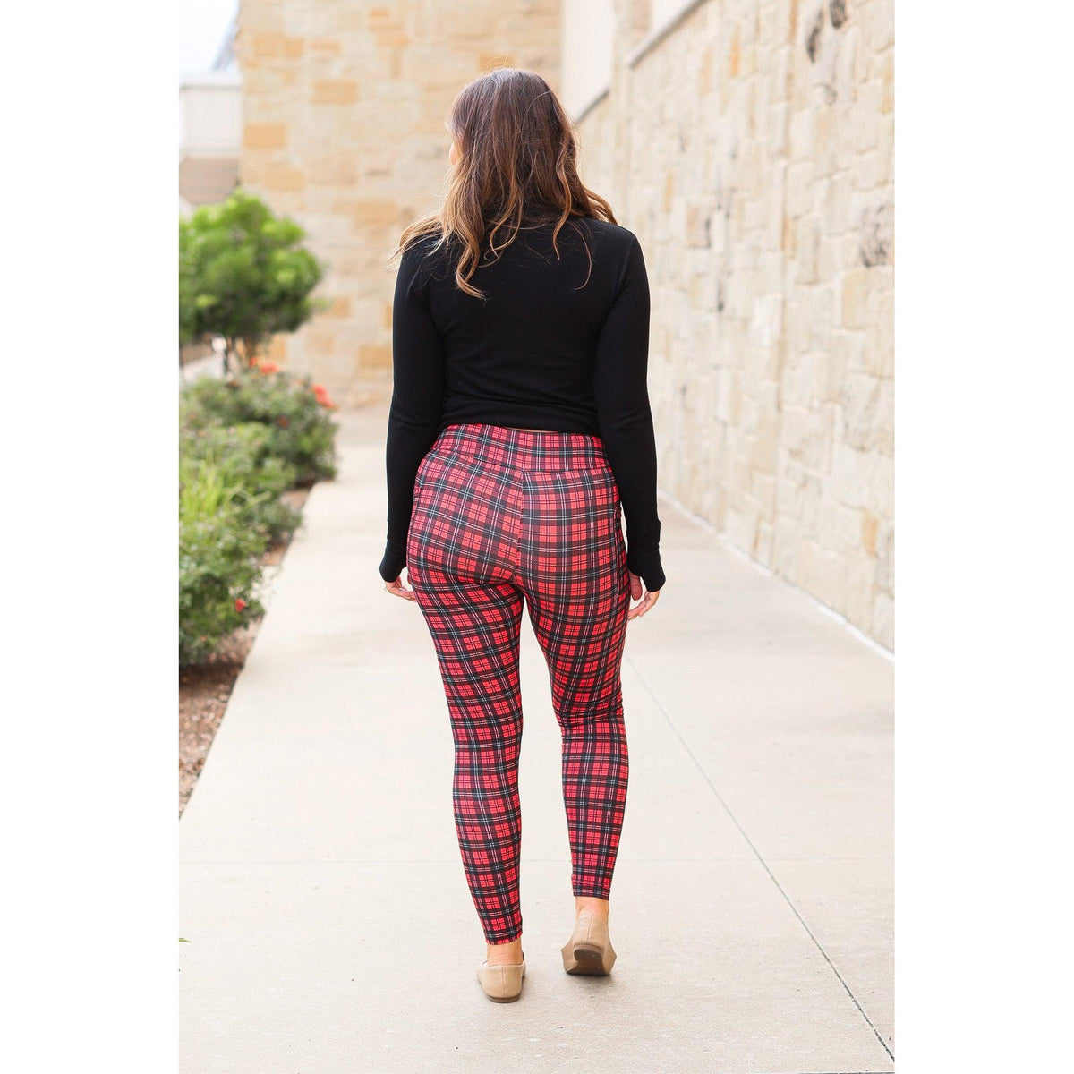 Julia Rose The Holly plaid full length leggings , High-waisted plaid leggings by Julia Rose