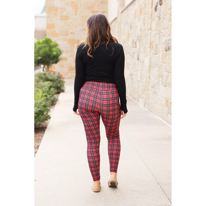 Julia Rose The Holly plaid full length leggings , High-waisted plaid leggings by Julia Rose