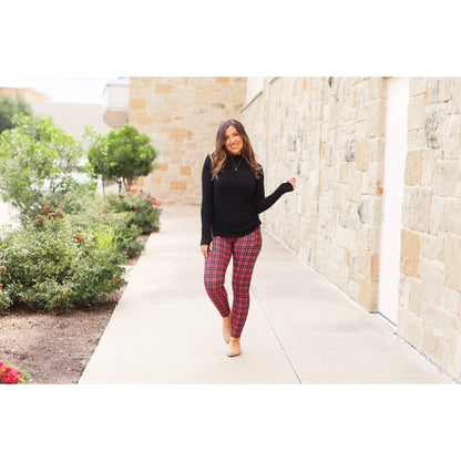 Julia Rose The Holly plaid full length leggings , High-waisted plaid leggings by Julia Rose