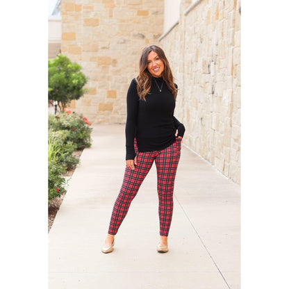 Julia Rose The Holly plaid full length leggings , High-waisted plaid leggings by Julia Rose