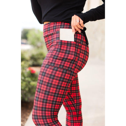 Julia Rose The Holly plaid full length leggings , High-waisted plaid leggings by Julia Rose