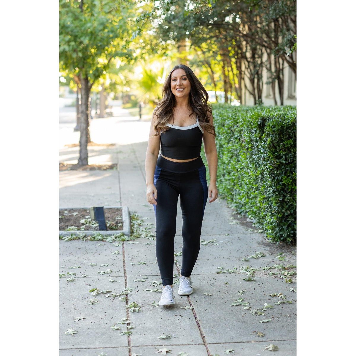 Ready to Ship | The Billie- Blue Panel Full Length Leggings