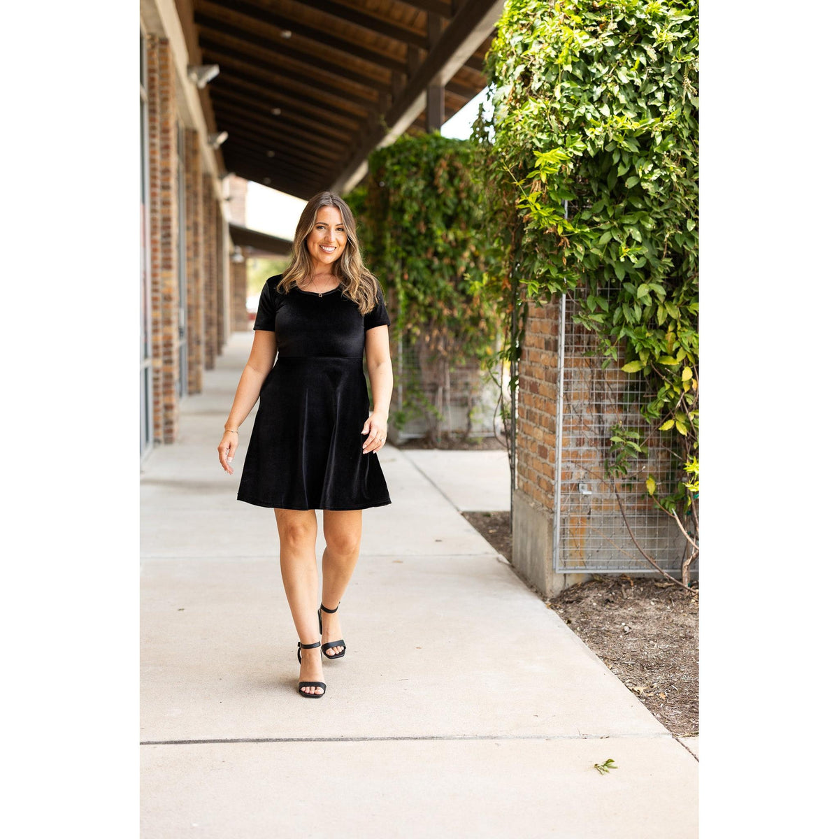 Ready to Ship | Black Velvet Baby Doll Dress