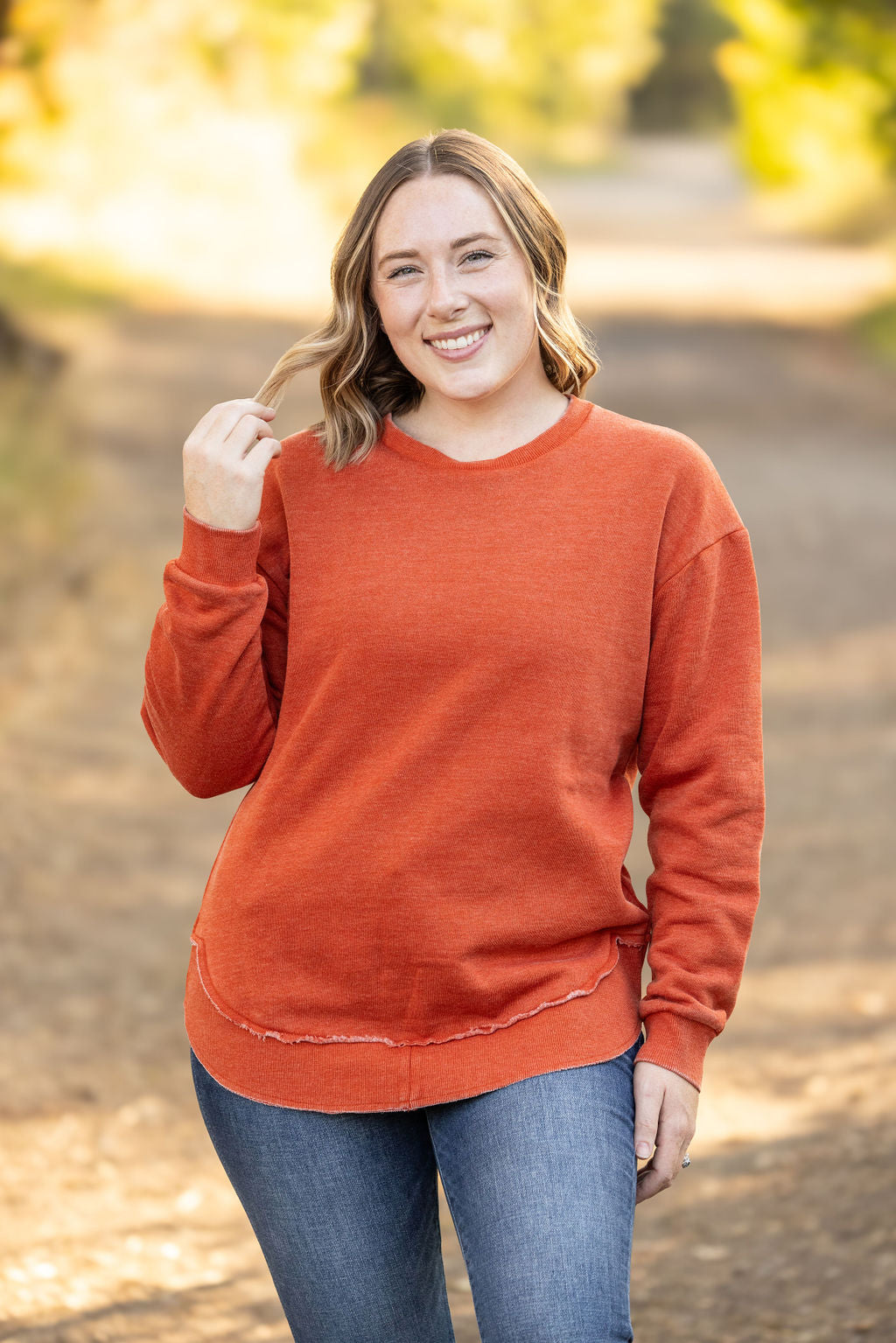 IN STOCK Vintage Wash Pullover - Rust - Large