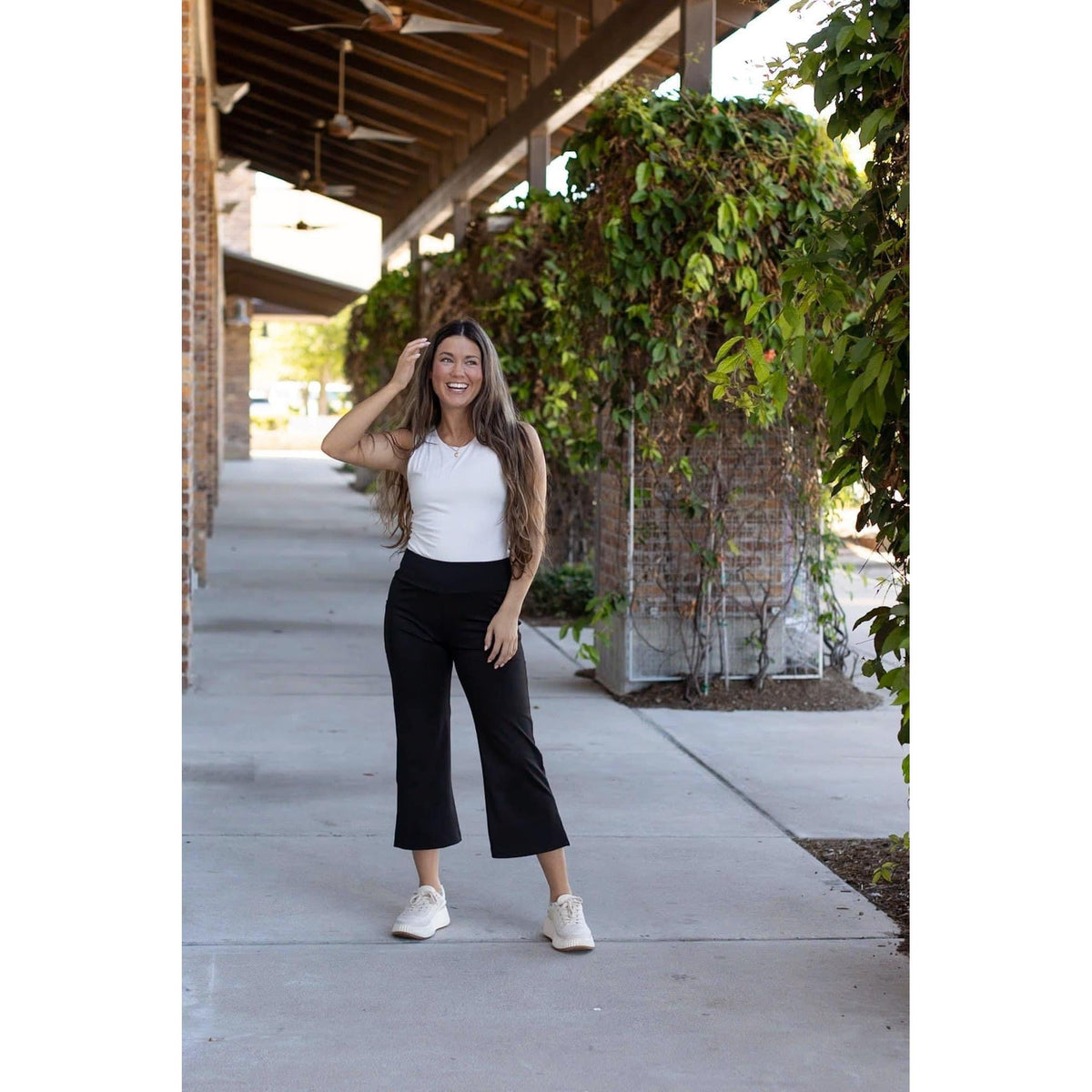 The Gabriella -Black  High Waisted Gaucho Pants Luxe Leggings by Julia Rose®