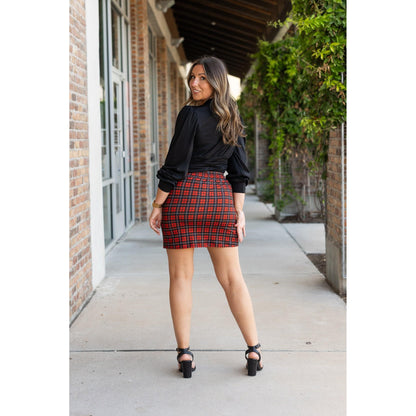 Ready to Ship | The Helena – Red Plaid Jogger Skirt ❤️🖤