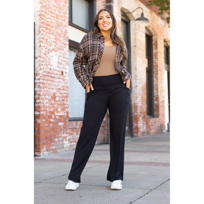 The Brooke - Black Wide Leg Full-Length with Pockets - Luxe Leggings by Julia Rose®