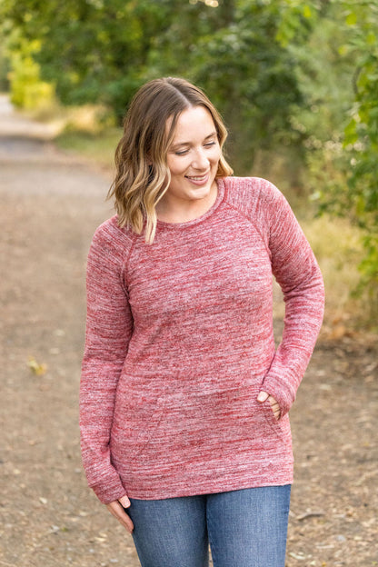 IN STOCK Hannah Pocket Pullover - Red Large