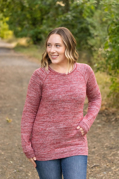 IN STOCK Hannah Pocket Pullover - Red Large