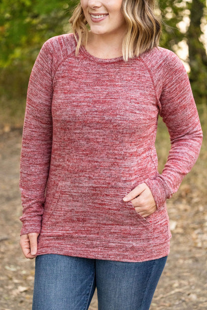 IN STOCK Hannah Pocket Pullover - Red Large
