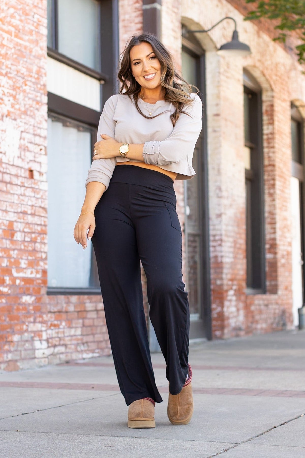 Ready to Ship | The Serena  - Black Wide Leg Luxe Loungers with Pockets