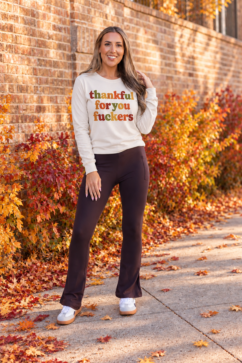 Ready to Ship | The Brandy - Brown Flare Leggings WITH POCKETS
