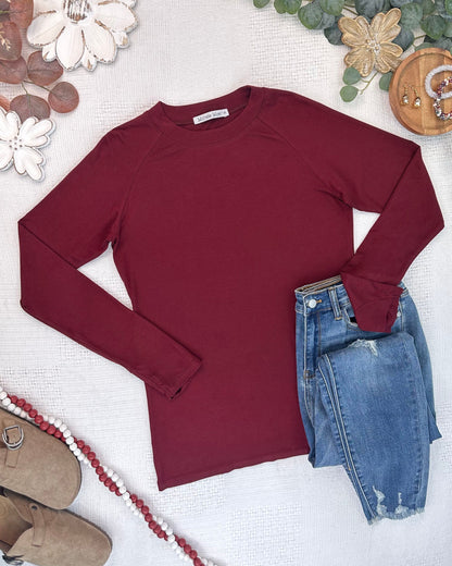 IN STOCK Blair Long Sleeve Top - Cranberry