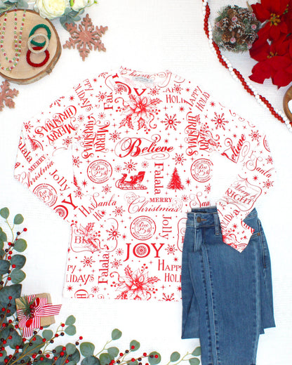 IN STOCK Blair Long Sleeve Top - Merry & Bright