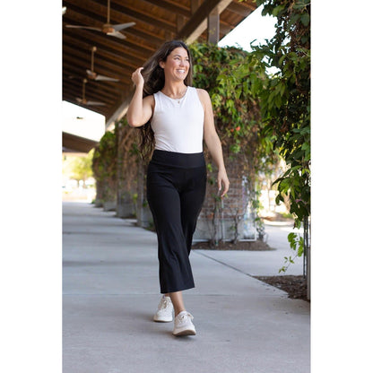 The Gabriella -Black  High Waisted Gaucho Pants Luxe Leggings by Julia Rose®