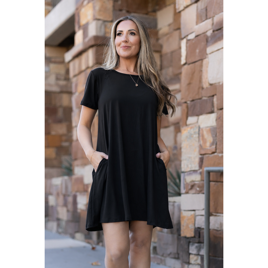 Ready to Ship | The Iris - Black Swing Dress